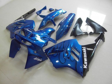 Cheapest 1994-1997 Blue Black Flame Kawasaki ZX9R Motor Bike Fairings UK