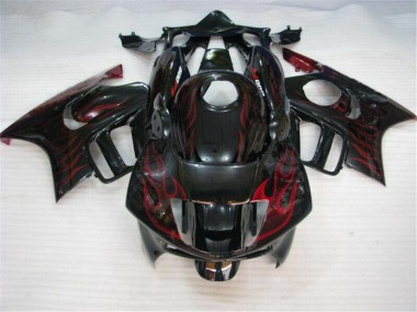 Cheapest 1995-1998 Black Red Flame Honda CBR600 F3 Bike Fairings UK