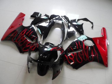 Cheapest 2000-2001 Red Flame Kawasaki ZX12R Motorbike Fairing UK