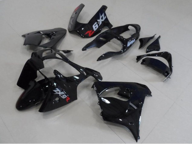 Cheapest 2000-2001 Black with Grey Decals Kawasaki ZX9R Motorcycle Fairing Kit UK