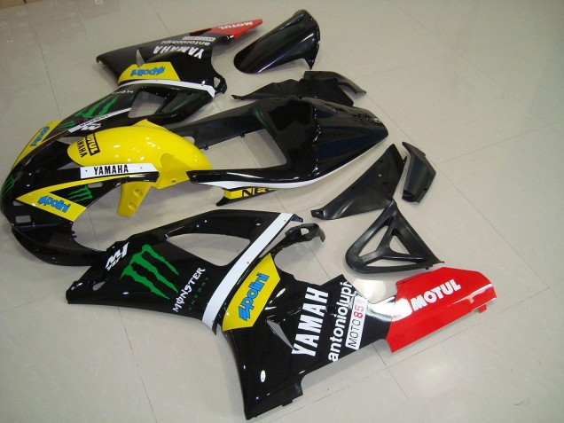 Cheapest 2000-2001 Yellow Monster Yamaha YZF R1 Motorcycle Fairings Kits UK