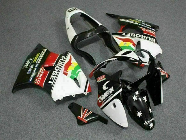 Cheapest 2000-2002 Black White Eurobet Kawasaki ZX6R Bike Fairing UK