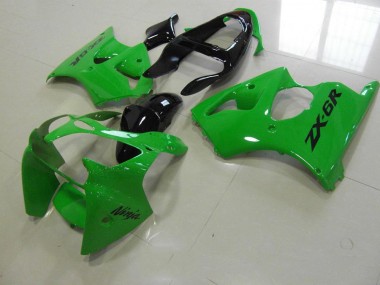 Cheapest 2000-2002 Green Black Tail Kawasaki ZX6R Motorbike Fairing Kits UK