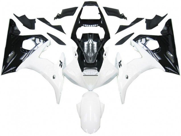 Cheapest 2003-2005 Black White Yamaha YZF R6 Motorcycle Fairing Kits UK