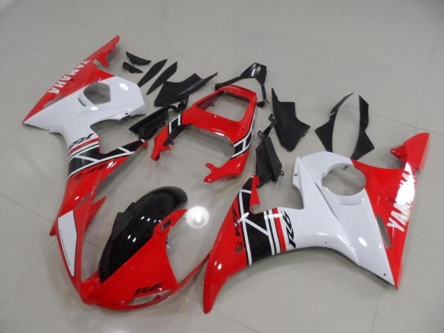 Cheapest 2003-2005 Red and White and Black Yamaha YZF R6 Motorcycle Fairings Kits UK