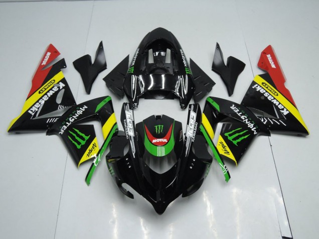 Cheapest 2003-2005 Black Yellow Monster Kawasaki ZX10R Replacement Motorcycle Fairings UK