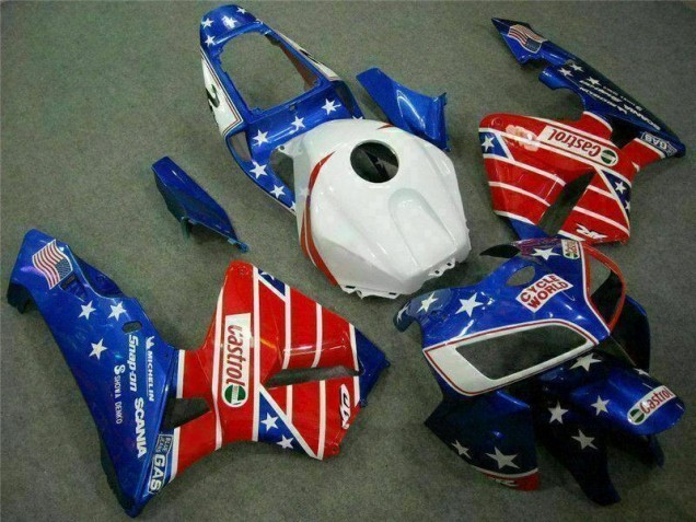 Cheapest 2005-2006 Blue Red Cycle World Castrol Honda CBR600RR Motorcycle Fairings Kit UK