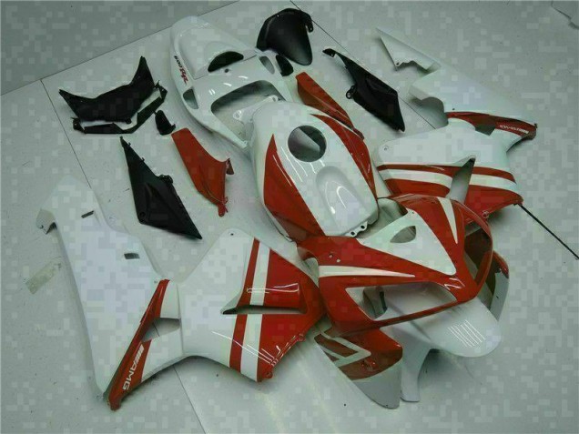 Cheapest 2005-2006 White Red Honda CBR600RR Motorcycle Fairings UK