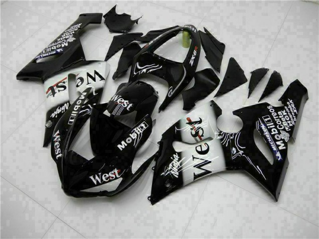 Cheapest 2005-2006 Black Kawasaki ZX6R Bike Fairings UK