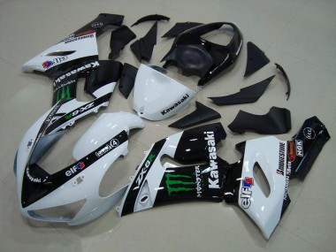 Cheapest 2005-2006 White Monster Kawasaki ZX6R Motor Bike Fairings UK