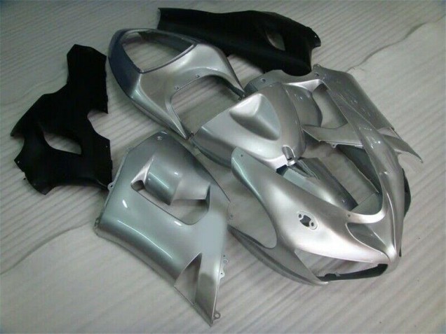 Cheapest 2005-2006 Silver Black Kawasaki ZX6R Motorcycle Fairing Kit UK