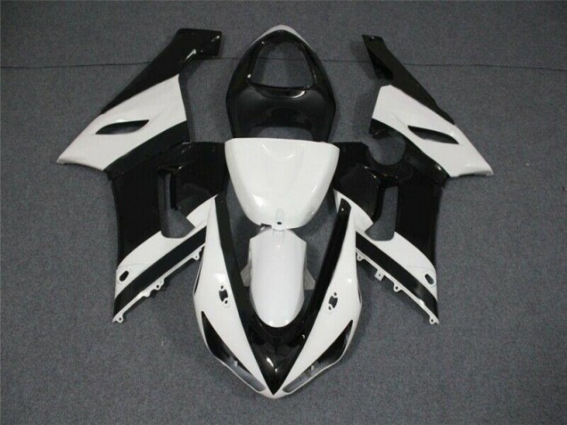 Cheapest 2005-2006 Black White Kawasaki ZX6R Motorcycle Replacement Fairings UK