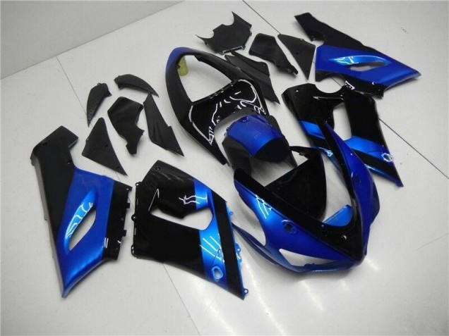 Cheapest 2005-2006 Blue Black Kawasaki ZX6R Motorcycle Fairing Kits UK