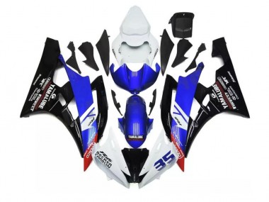 Cheapest 2006-2007 Blue White Yamaha YZF R6 Motorcycle Fairings Kit UK