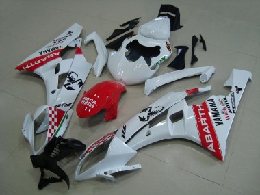 Cheapest 2006-2007 White Red Abarth Yamaha YZF R6 Motorcycle Fairings UK