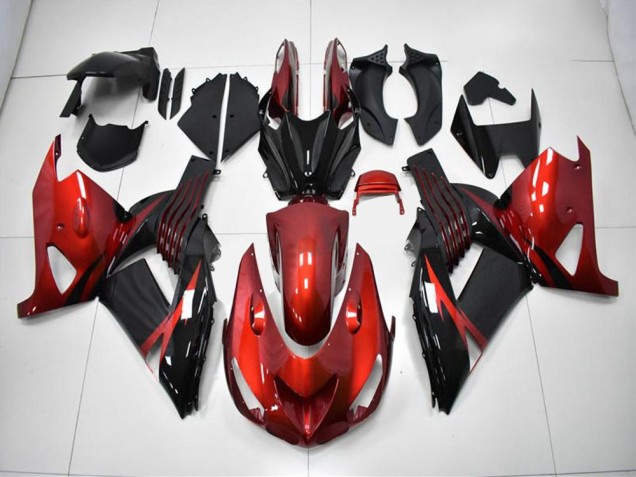 Cheapest 2006-2011 Red Black Kawasaki ZX14R ZZR1400 Motorcycle Fairing Kits UK