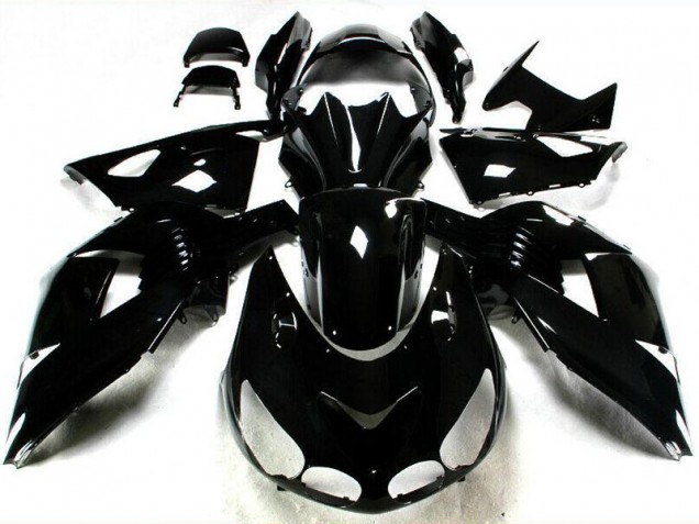 Cheapest 2006-2011 Glossy Black Kawasaki ZX14R ZZR1400 Motorbike Fairing UK