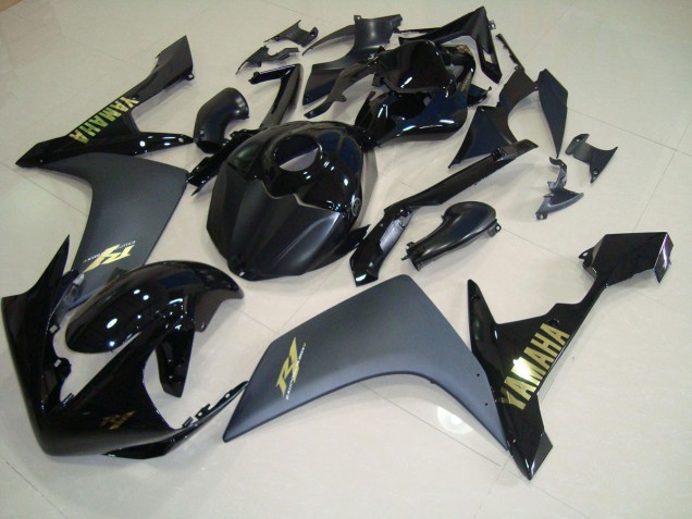 Cheapest 2007-2008 Matte Black Gold Yamaha YZF R1 Bike Fairings UK