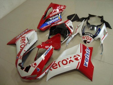 Cheapest 2007-2014 White Red Xerox Ducati 848 1098 1198 Bike Fairings UK