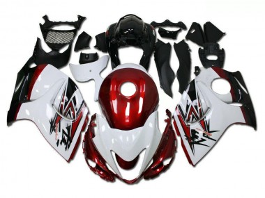 Cheapest 2008-2019 White Red Suzuki GSXR 1300 Hayabusa Motorcycle Fairings Kits UK