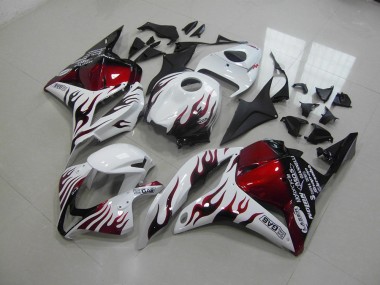 Cheapest 2009-2012 Red Black Flame Honda CBR600RR Motor Bike Fairings UK