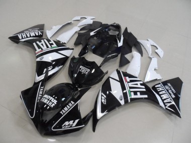 Cheapest 2012-2014 Black White Fiat Yamaha YZF R1 Motorbike Fairings UK