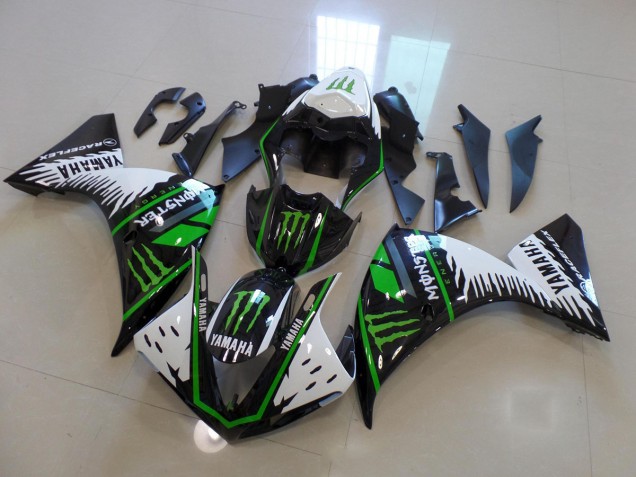 Cheapest 2012-2014 White Green Big Monster Yamaha YZF R1 Motorcycle Fairings Kits UK