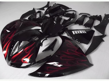 Cheapest 2012-2014 Red Black Flame Yamaha YZF R1 Motorcycle Fairing Kits UK