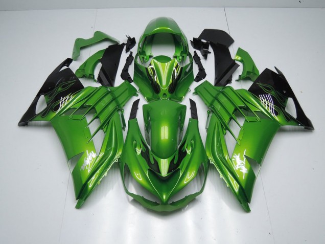 Cheapest 2012-2021 Green Flame Kawasaki ZX14R ZZR1400 Moto Fairings UK