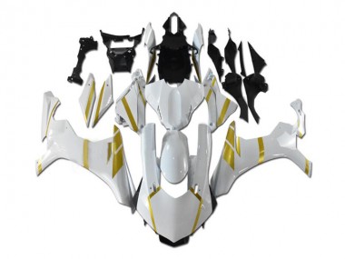 Cheapest 2015-2019 White Gold Yamaha YZF R1 Motorbike Fairing Kits UK