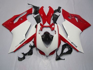 Cheapest 2011-2014 White Red Ducati 1199 Bike Fairings UK