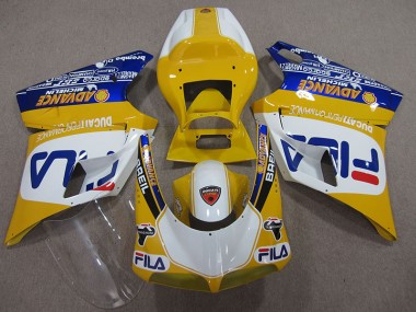 Cheapest 1993-2005 Yellow White Fila Ducati 748 Bike Fairings UK