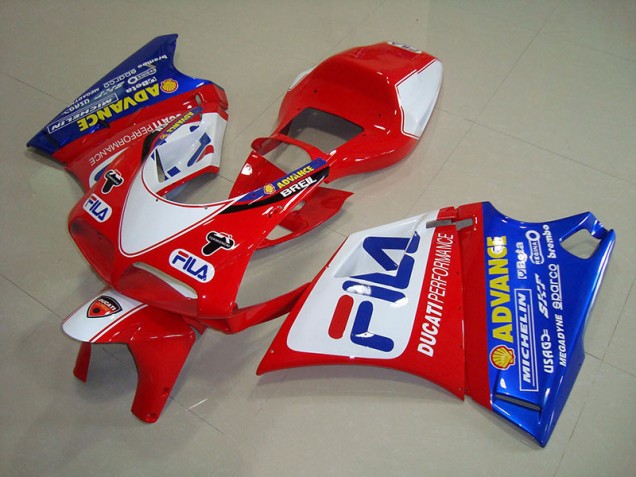 Cheapest 1993-2005 Red Blue Fila Ducati 748 Motorbike Fairing UK