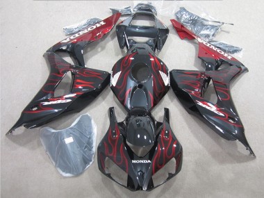 Cheapest 2006-2007 Black Red Flame Honda CBR1000RR Motorbike Fairing UK