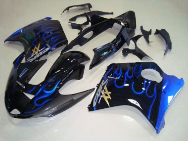 Cheapest 1996-2007 Black Blue Flame Honda CBR1100XX Blackbird Bike Fairing UK