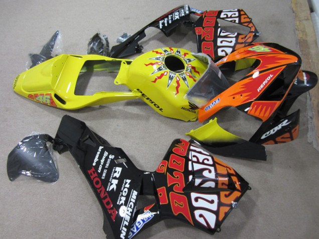 Cheapest 2003-2004 Yellow Black Repsol 46 Honda CBR600RR Bike Fairings UK