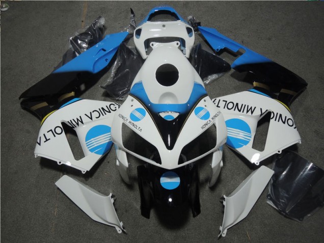 Cheapest 2005-2006 White Blue Konica Minolta Honda CBR600RR Motorcycle Fairing Kits UK