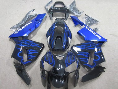 Cheapest 2005-2006 Black Blue Flame Honda CBR600RR Bike Fairings UK