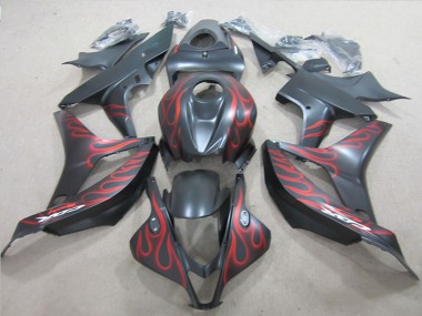 Cheapest 2007-2008 Black with Red Flame Honda CBR600RR Motorcylce Fairings UK