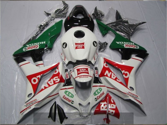 Cheapest 2007-2008 White Red Green San Carlo Castrol Honda CBR600RR Motorcyle Fairings UK