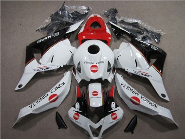 Cheapest 2009-2012 White Red Konica Minolta Honda CBR600RR Motorbike Fairing Kits UK