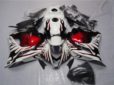 Cheapest 2009-2012 White Black Red Flame Honda CBR600RR Replacement Fairings UK