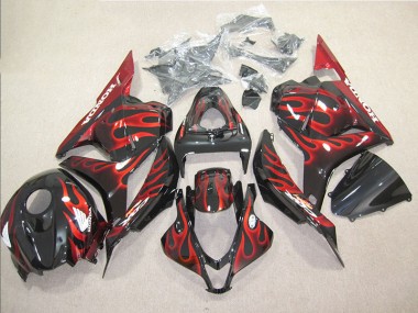 Cheapest 2009-2012 Black Red Flame Honda CBR600RR Bike Fairings UK