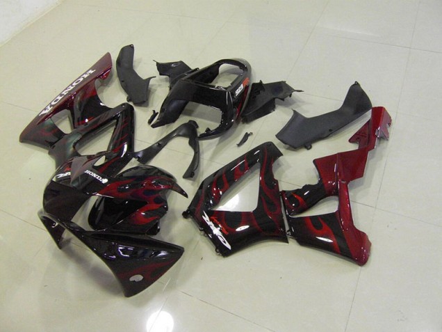 Cheapest 2000-2001 Black Red Flame Honda CBR900RR 929 Motorcylce Fairings UK