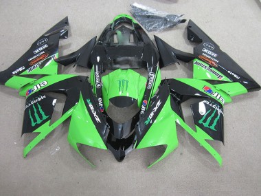 Cheapest 2003-2005 Black Green Monster Kawasaki ZX10R Motorcycle Fairing Kits UK