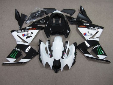 Cheapest 2003-2005 Black White Monster Kawasaki ZX10R Motorbike Fairing UK