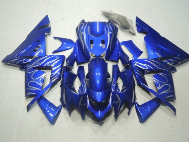 Cheapest 2003-2005 Blue White Flame Kawasaki ZX10R Motorcycle Replacement Fairings UK