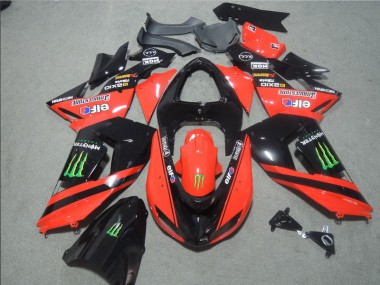 Cheapest 2006-2007 Black Red Touch4 Monster Kawasaki ZX10R Motorbike Fairing UK