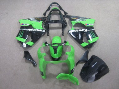 Cheapest 2000-2002 Black Green Monster Kawasaki ZX6R Motor Fairings UK