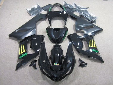 Cheapest 2005-2006 Black Green Ninja Kawasaki ZX6R Motorcycle Fairing Kits UK